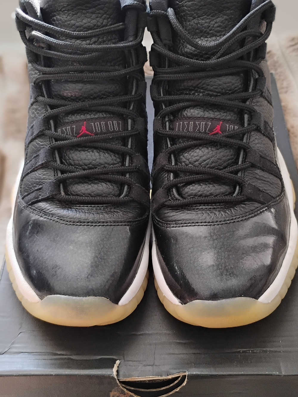 Jordan Kids' Black and White High-Top Sneakers with Red Jumpman
